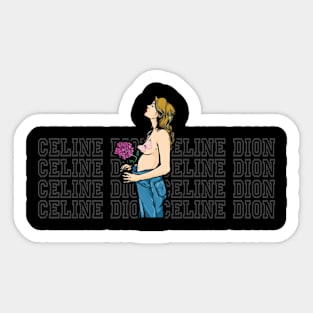 Flower and girl Sticker